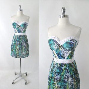 Bebe Studded Bustier Cut Out Party Dress M